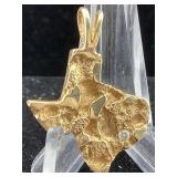 14K Gold charm TEXAS 5.8g pendant
