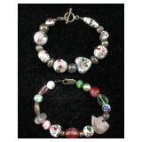 Cloisenne bead quartz bracelets