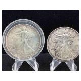 2-Silver Eagles 1994 &1997 999 1 oz each