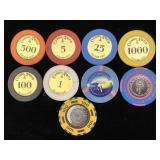 Bag of foreign casino chips