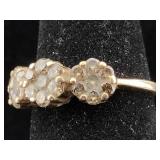10K Gold Ring diamonds 2.5g sz 7