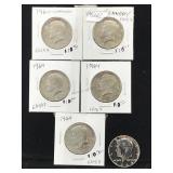 6-1964 Silver Kennedy Half Dollars