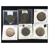 7-Large cent 1854,49,45,32,45,46 1974