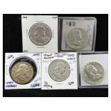 5-Franklin Half Dollars