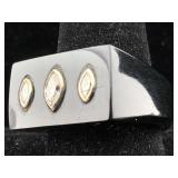 Titanium Ring with 3 diamonds sz 10