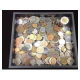 Bag of foreign coins