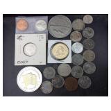 bag of coins and tokens