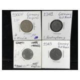 4-Old Assorted German Coins