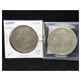 2-1880-o 1921-s Silver Morgan Dollars