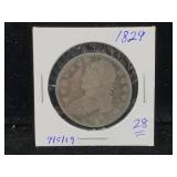 1829 Silver bust half dollar