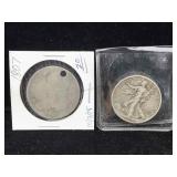 1807 half dollar w/hole + 1944 half silver