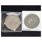 2-1885-o 1883-o Silver Morgan Dollars