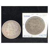 2-1879-o 1886-o Silver Morgan Dollars