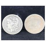 2-1880-o 1886-s Silver Morgan Dollars