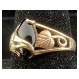 10K Gold ring onyx 3.7g sz 9