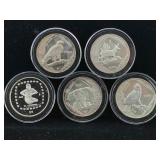 5-Mexican Silver 1oz rounds