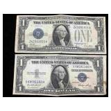 1928A &1935E Silver certificates US currency