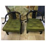 Vintage solid wood hand carved chairs (one arm