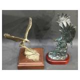 Pair of Metal Eagle Sculptures including Wally