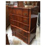 Solid wood tall dresser, approx 53.5 inches
