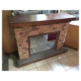 Wood/stone fireplace, approx 56x16x43 inches