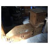 Solid wood side tables and coffee table, approx