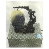 Chinese Soapstone Grape Sculpture 6in H
