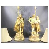 Vintage H Moreau Pair of Art Nouveau Figural