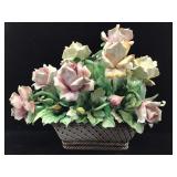 Capodimonte Floral Sculpture. Damaged.