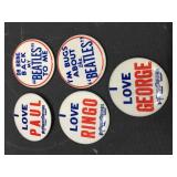 NOS Original Beatles 2in Pinbacks