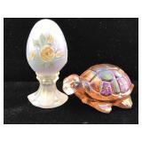 Two Fenton Hand-painted Figurines