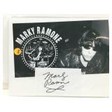 Marky Ramone (Drummer) Autographed Index Card