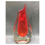 Art Glass Decorative Vase 11in H