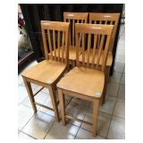 Solid wood 4 dining chairs