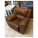 Brown leather recliner