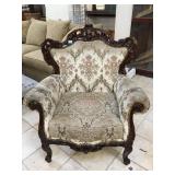Vintage ornate hand carved Armchair, approx 34