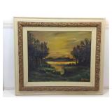 R. Millis Oil on Canvas Art Board. 26x30