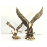 Resin Eagle Sculptures. 8&14 in. H