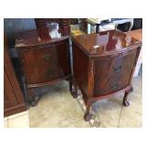 2-vintage solid wood nightstands, see photos for
