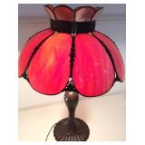 Slag Glass Table Lamp 27in H