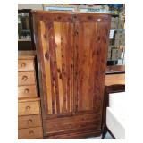 Vintage solid wood armoire, approx 6 ft tall