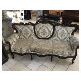 Vintage ornate hand carved couch, approx 78