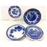 Antique Flow Blue Bowls and Other Transferware