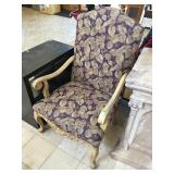 High back accent purple armchair