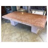 Outdoor HEAVY stone coffee table, (bring help),
