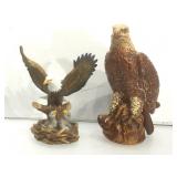 Vintage Painted Plaster and Ceramic Eagle