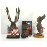 Resin Eagle Figurine and Fiber Optic Light