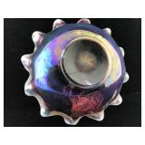 Fenton Plum Opalescent Ruffled Edge Bowl 8in