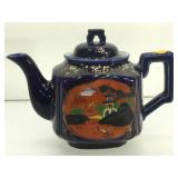 Hand Painted Japanese Cobalt Teapot. 7in