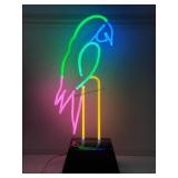 Neon light lamp parrot. Multi colored. Works.